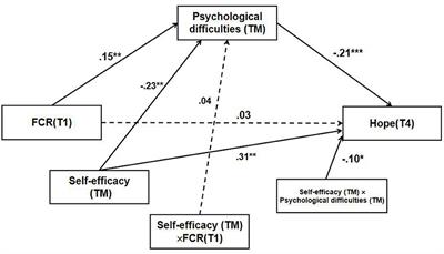 Psychological Difficulties Mediate and Self-Efficacy Moderates the Relationship Between Family Cumulative Risk and Hope Among Chinese Children From Low-Income Families